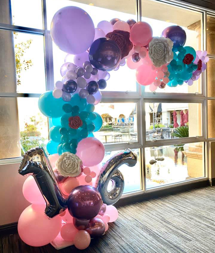 Bay Area Balloon Sweet 16 Organic Arch